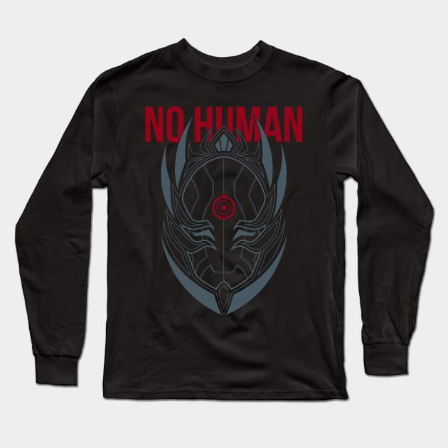 Cyber Face #NO HUMAN Long Sleeve T-Shirt by ArelArts